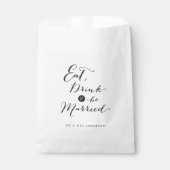 Eet Drink & Be Married Script Kalligrafie Bruiloft Bedankzakje (Voorkant)