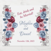 Eet, Drink & Be Merry Bruiloft Mousserende Wijn La Bier Etiket (Enkel label)