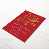 Eet Drink & Be Merry Christmas Party Folie Feestdagenkaart (Gedraaid)