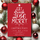 Eet Drink & Be Merry Christmas Party Kaart