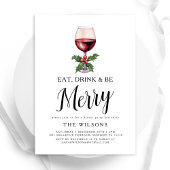 Eet Drink & Be Merry Christmas Party Kaart