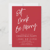 Eet Drink & Be Merry Christmas Party Kaart (Voorkant)