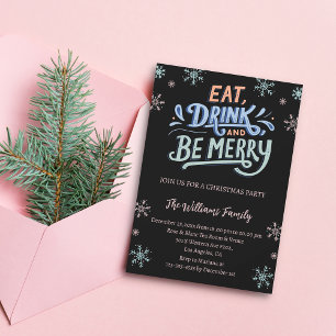 Eet drink & Be Merry Christmas Party Zwart Kaart