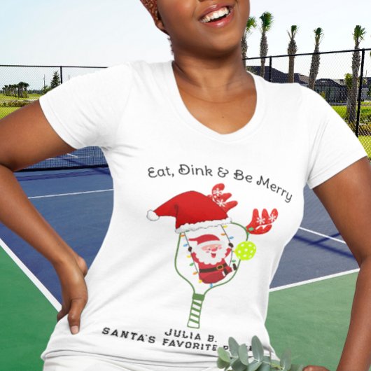 Eet Drink & Be Merry Christmas Pickleball Team T-shirt