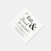Eet Drink Be Merry Cute Retro Kerst Feestdagen Servet (Hoek)