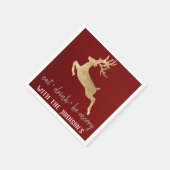 Eet Drink Be Merry Gold Rendier Bourgondië Grey Servet (Hoek)