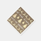 Eet Drink Be Merry Gold Rendier Kraft Brons Wit Servet (Hoek)