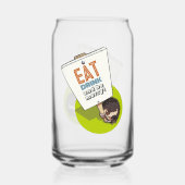 Eet Drink & Be Merry Hedgehog Picket Sign Blikvorm Glas (Voorkant)