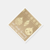 Eet Drink Be Merry Kraft Lux Wit Goud Sneeuwvlokke Servet (Hoek)