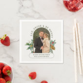 Eet Drink & Be Merry Lozenge Shape Foto Kerstmis Servet (Insitu)