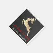 Eet Drink Be Merry Rendier GraphiteRed Kraft Gold Servet (Hoek)