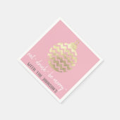 Eet Drink Be Merry Roze Grijs Wit Goud Feestdagen Servet (Hoek)