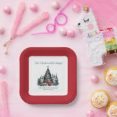 Eet Drink Be Merry Traditional Scene Christmas Papieren Bordje (Feest)