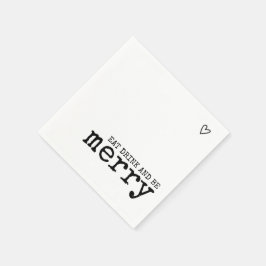 Eet Drink Be Merry Typewriter Typografie Bruiloft Servet