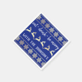 Eet Drink Be Merry White Gold Rendier Blue Indigo Servet (Hoek)