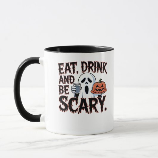 Eet Drink Be Scary Halloween Pompoen Creatieve Sti Mok (Links)