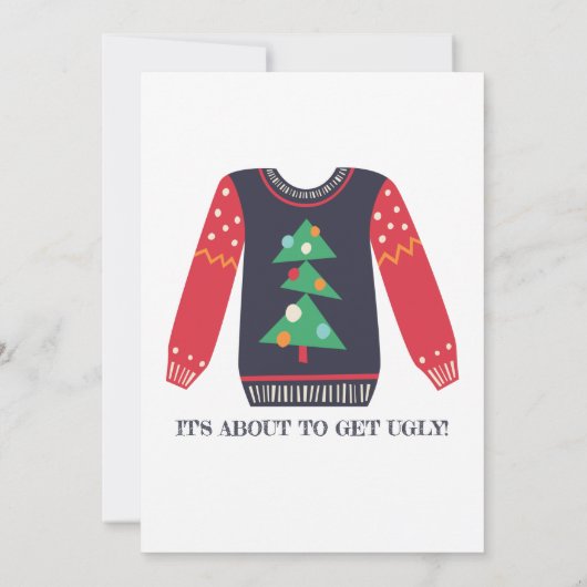 Eet Drink Be Ugly Sweater Christmas Holiday Party Kaart (Achterkant)