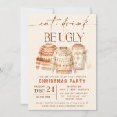 Eet Drink Be Ugly Sweater Christmas Holiday Party Kaart (Voorkant)