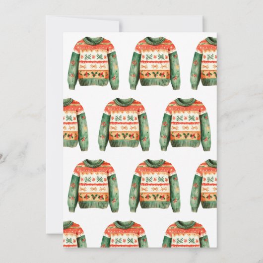 Eet Drink & Be Ugly Sweater Kerstfeest Kaart (Achterkant)