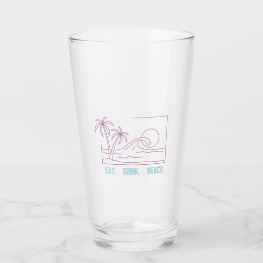 EET. DRINK. BEACH. droogtrommel Glas (Voorkant)