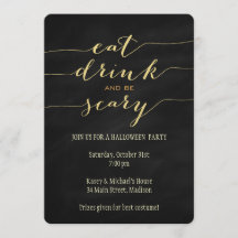 Eet, Drink, ben eng Halloween partijuitnodiging