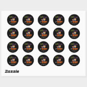 Eet, Drink & Ben Enge Halloween Party Neon Retro Ronde Sticker (Vel)