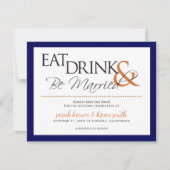 Eet, Drink & Ben getrouwd bruiloft Save the Date (Voorkant)