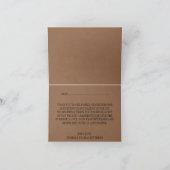 Eet, drink & ben het Gehuwde Rustieke Huwelijk van Bedankkaart (Binnen)