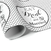 Eet drink bij getrouwde leuke humor cadeaupapier (Rol Hoek)