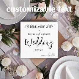💍 Eet, drink... Bruiloft minimalistisch Elegant Servet