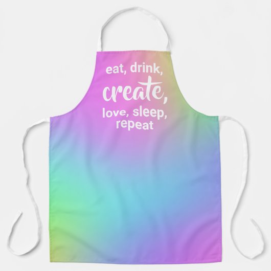 Eet, Drink, Creëer, Liefde, Slaap, Schort herhalen (Voorkant)