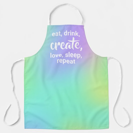 Eet, Drink, Creëer, Liefde, Slaap, Schort herhalen (Voorkant)