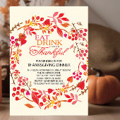 Eet Drink Dankbaar Krans Thanksgiving Uitnodiging