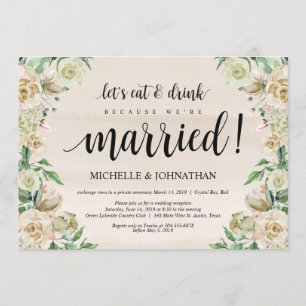 Eet, drink, Elopement Reception Kaart