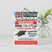 Eet, Drink en Afstuderen!  Afstudeeruitnodigingen Kaart (Staand voorkant)