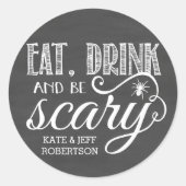 Eet-, Drink- en be-grieperig krijtbord Ronde Sticker (Voorkant)