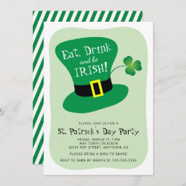 Eet, Drink en be Irish St. Patrick's Day Party Kaart