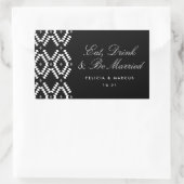 Eet, Drink en Be Married label, mini champagne Rechthoekige Sticker (Tas)