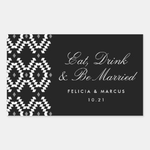 Eet, Drink en Be Married label, mini champagne Rechthoekige Sticker