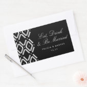 Eet, Drink en Be Married label, mini champagne Rechthoekige Sticker (Envelop)