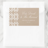 Eet, Drink en Be Married label, mini champagne Rechthoekige Sticker (Tas)