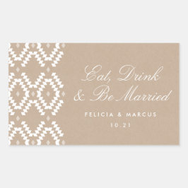 Eet, Drink en Be Married label, mini champagne Rechthoekige Sticker