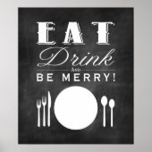 Eet-, Drink- en BE Merry Chalkboard Art (11x14) Poster (Voorkant)