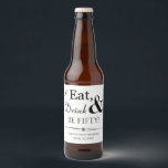 Eet Drink en ben 50 Retro 50th Birthday Bier Etiket<br><div class="desc">Het wordt een hapje van een 50e verjaardagsfeestje,  zodat je je bierflesjes verkleint met deze funky retro Eat,  Drink & Be 50! stickers. Overeenkomende partijbenodigdheden beschikbaar.</div>