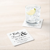 Eet Drink en ben 50 Throwback 50th Birthday Kartonnen Onderzetters (Insitu)