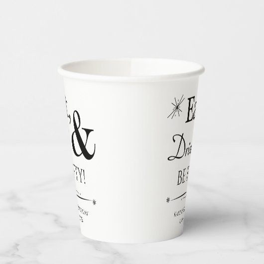 Eet Drink en ben 50 Throwback 50th Birthday Papieren Bekers (Links)