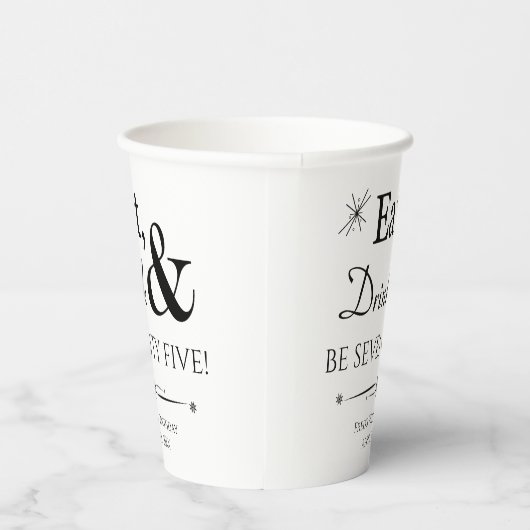 Eet Drink en ben 75 Retro 75e verjaardag Papieren Bekers (Rechts)