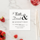 Eet Drink en ben 75 Retro 75e verjaardag Servet (Insitu)
