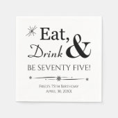 Eet Drink en ben 75 Retro 75e verjaardag Servet (Voorkant)
