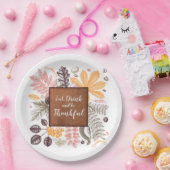 Eet Drink en ben dankbaar Papieren Bordje (Feest)